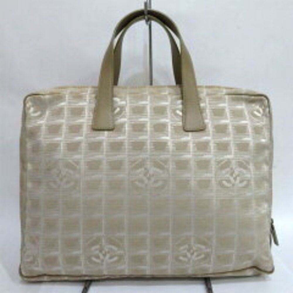 Chanel Travel Handbag Tan Briefcase Business Beige Line